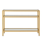 Carolina Living Chrysalis 3 Tier Glass Top Console Table - Gold