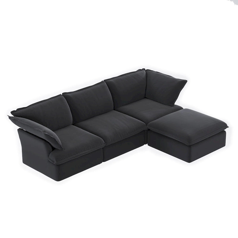 123 Upholstered Sectional Sofa Minimalist Velvet Couch