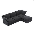 123 Upholstered Sectional Sofa Minimalist Velvet Couch