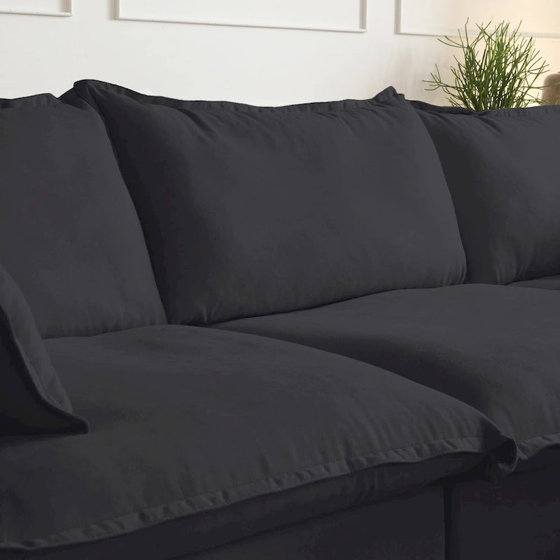 123 Upholstered Sectional Sofa Minimalist Velvet Couch