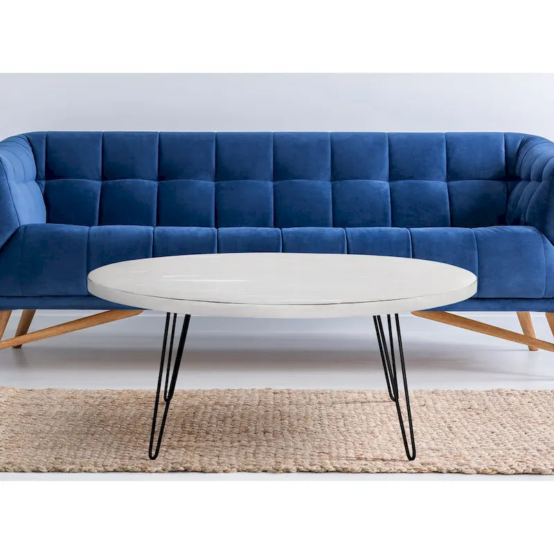 Raffles 44 Wood Oval Cocktail Table