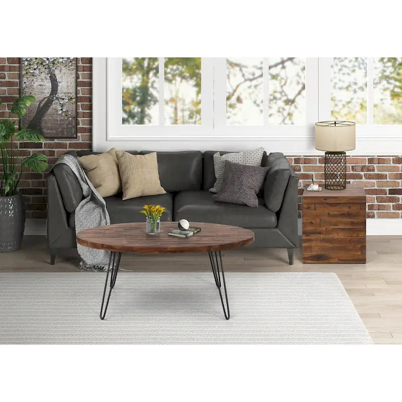 Raffles 44 Wood Oval Cocktail Table