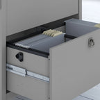 Bush Furniture Salinas 60W L Shaped Desk Office Suite in Cape Cod Gray