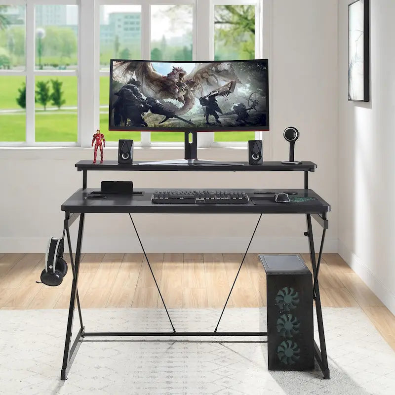 Emulator Battlestation Gaming Desk with RGB LED Lights