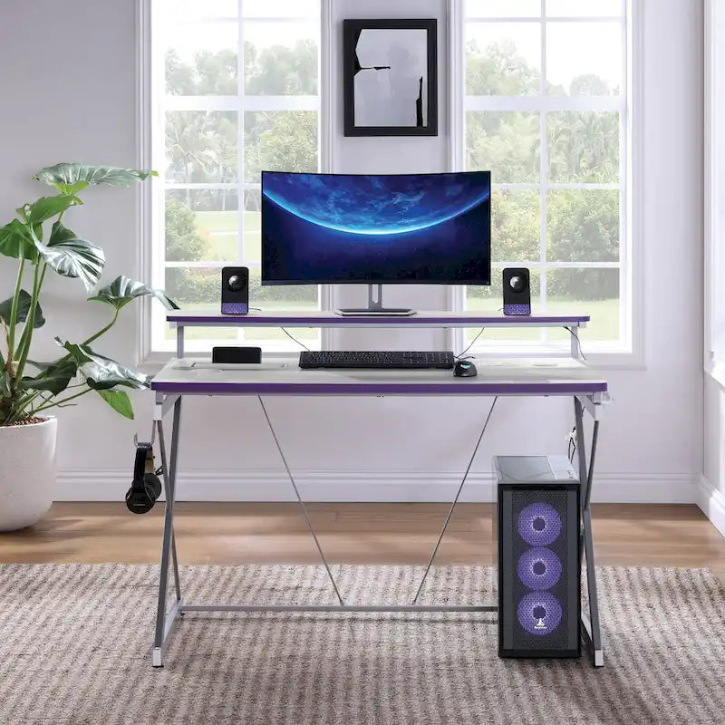 Emulator Battlestation Gaming Desk with RGB LED Lights