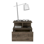 Adele Floating Nightstand with Open Shelf, Drawer, White