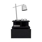 Adele Floating Nightstand with Open Shelf, Drawer, White