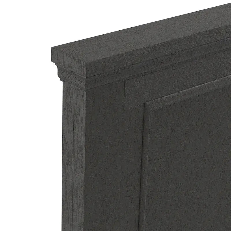 Farmhouse Basics Rustic Black Finish Panel Bed Set