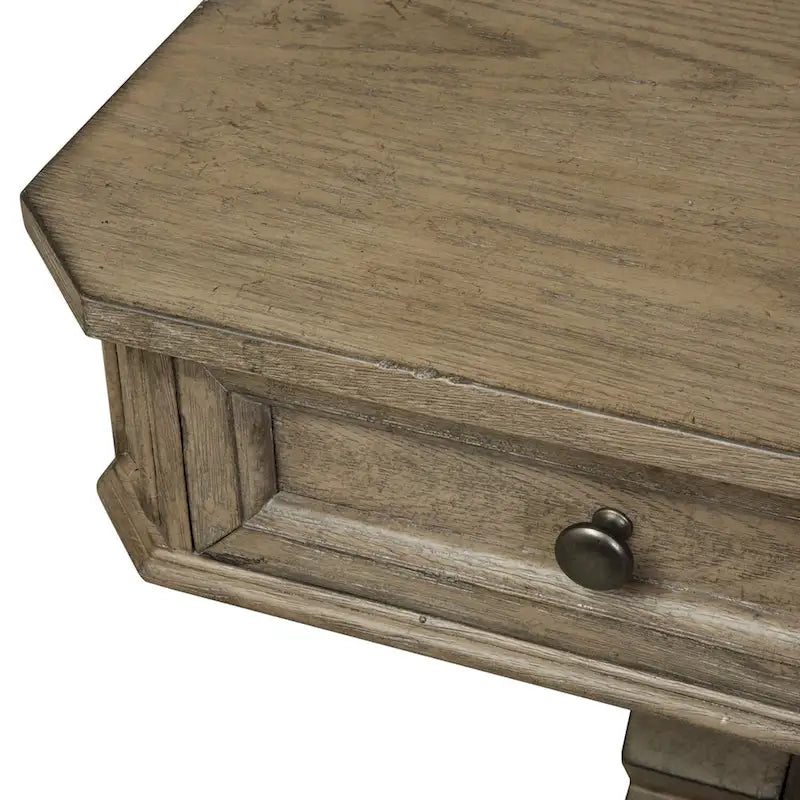 Copper Grove Simply Elegant White, Brown, & Heathered Taupe Writing Desk