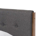 Mid-Century Fabric and Wood Platform Bed by Baxton Studio