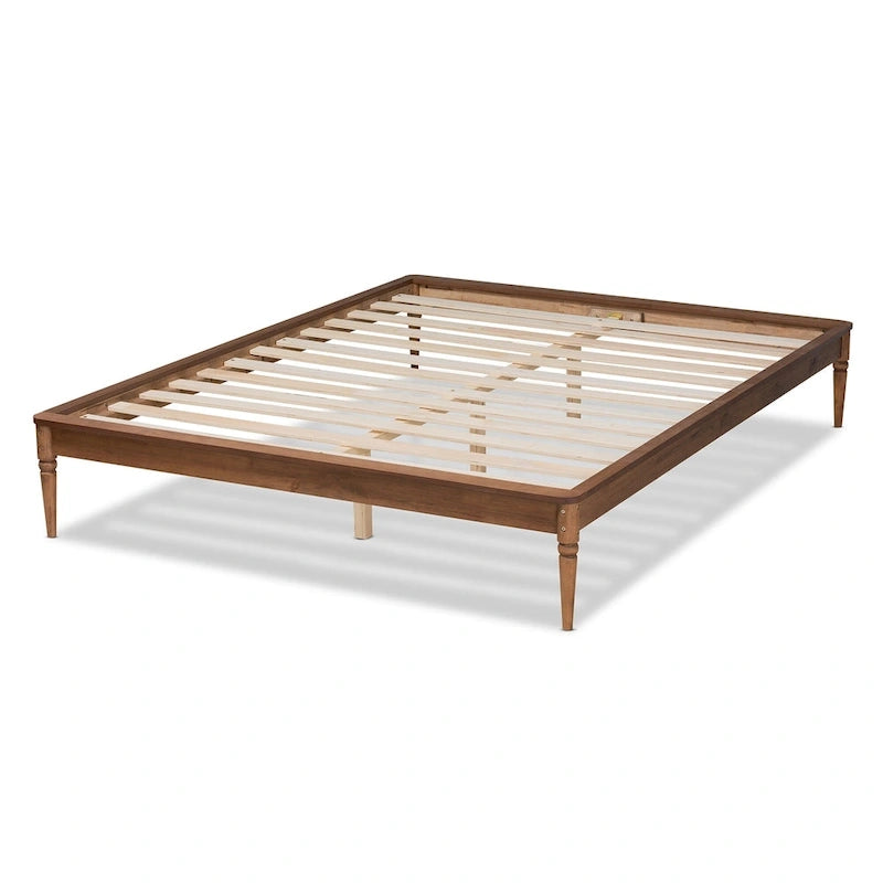 Tallis Classic and Traditional Walnut Brown Finished Wood Bed Frame