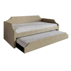 CraftPorch Elegance Linen Upholstered Twin Size Daybed with Trundle