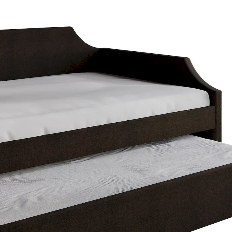 CraftPorch Elegance Linen Upholstered Twin Size Daybed with Trundle