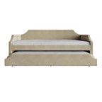 CraftPorch Elegance Linen Upholstered Twin Size Daybed with Trundle