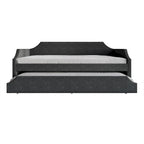CraftPorch Elegance Linen Upholstered Twin Size Daybed with Trundle