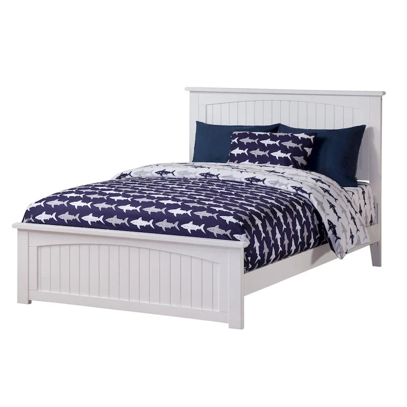 Nantucket Full Platform Bed with Matching Footboard in White