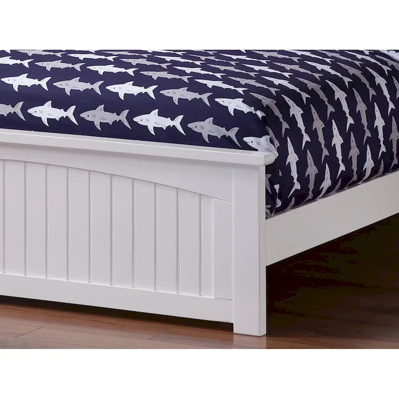 Nantucket Full Platform Bed with Matching Footboard in White