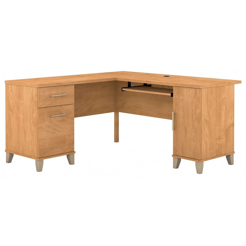 Bush Furniture Somerset 60W L Shaped Desk with Drawers and Storage