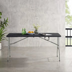 Folding Table Foldable Table Portable Collapsible Table Multipurpose Rectangular Resin Fold Up Table for Outdoor Camping