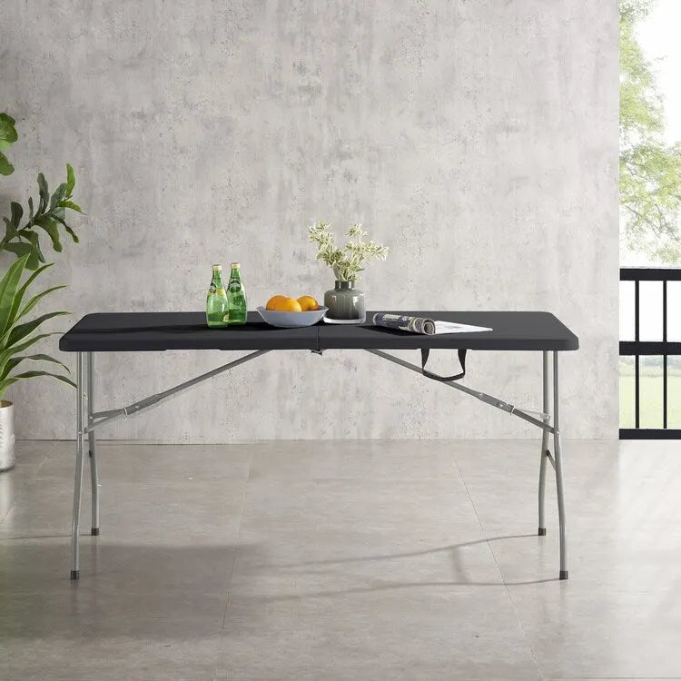 Folding Table Foldable Table Portable Collapsible Table Multipurpose Rectangular Resin Fold Up Table for Outdoor Camping