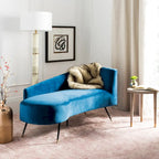 SAFAVIEH Helgrit Black/Gold Velvet Retro Glam Settee - 57.5 W x 27 D x 28 H - 58Wx27Dx28H