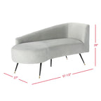 SAFAVIEH Helgrit Black/Gold Velvet Retro Glam Settee - 57.5 W x 27 D x 28 H - 58Wx27Dx28H