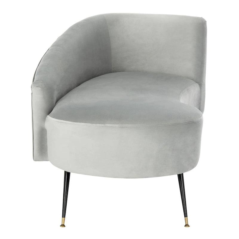 SAFAVIEH Helgrit Black/Gold Velvet Retro Glam Settee - 57.5 W x 27 D x 28 H - 58Wx27Dx28H