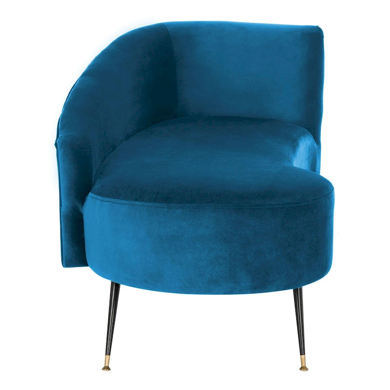 SAFAVIEH Helgrit Black/Gold Velvet Retro Glam Settee - 57.5 W x 27 D x 28 H - 58Wx27Dx28H