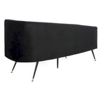 SAFAVIEH Helgrit Black/Gold Velvet Retro Glam Settee - 57.5 W x 27 D x 28 H - 58Wx27Dx28H