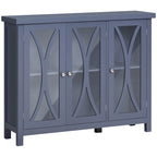 HOMCOM Modern Kitchen Sideboard, Buffet Cabinet with 2 Storage Cupboard, Glass Doors
