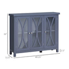 HOMCOM Modern Kitchen Sideboard, Buffet Cabinet with 2 Storage Cupboard, Glass Doors