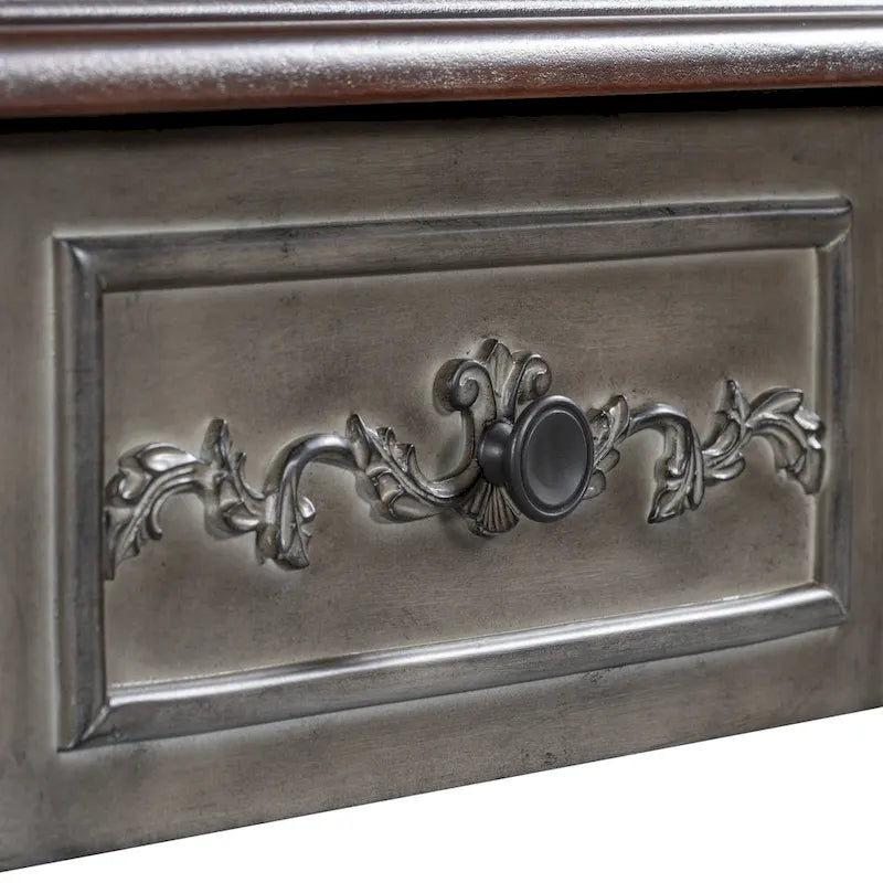 52 Modern and Contemporary Curved Console Table Sofa Table Entryway Table for Hallway Living Room with 4 Drawers and 1 Shelf