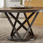 Priya Lazy Susan Turntable Espresso and Walnut Dining Table by iNSPIRE Q Modern