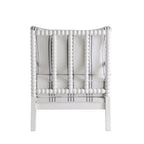Penelopina White and Navy Upholstered Stripe Accent Chair