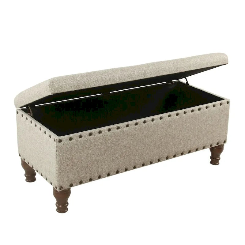 Copper Grove Reze Storage Bench with Nailhead Trim