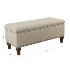 Copper Grove Reze Storage Bench with Nailhead Trim