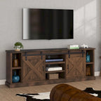 Bridgevine Home Farmhouse 85 inch TV Stand Console for TVs up to 95 inches, No Assembly Required, Aged Whiskey Finish