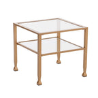 SEI Furniture Jaymes Gold & Metal Glass Top Cocktail Table