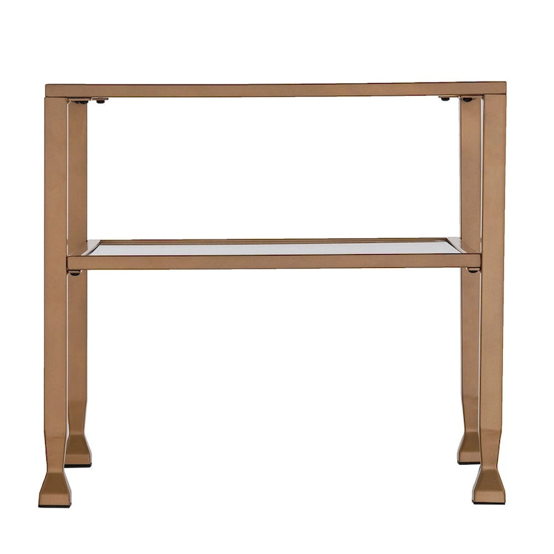 SEI Furniture Jaymes Gold & Metal Glass Top Cocktail Table