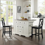 Crosley Julia Island with X-Back Stools - 60d x 50w x 41h