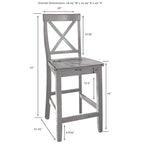 Crosley Julia Island with X-Back Stools - 60d x 50w x 41h