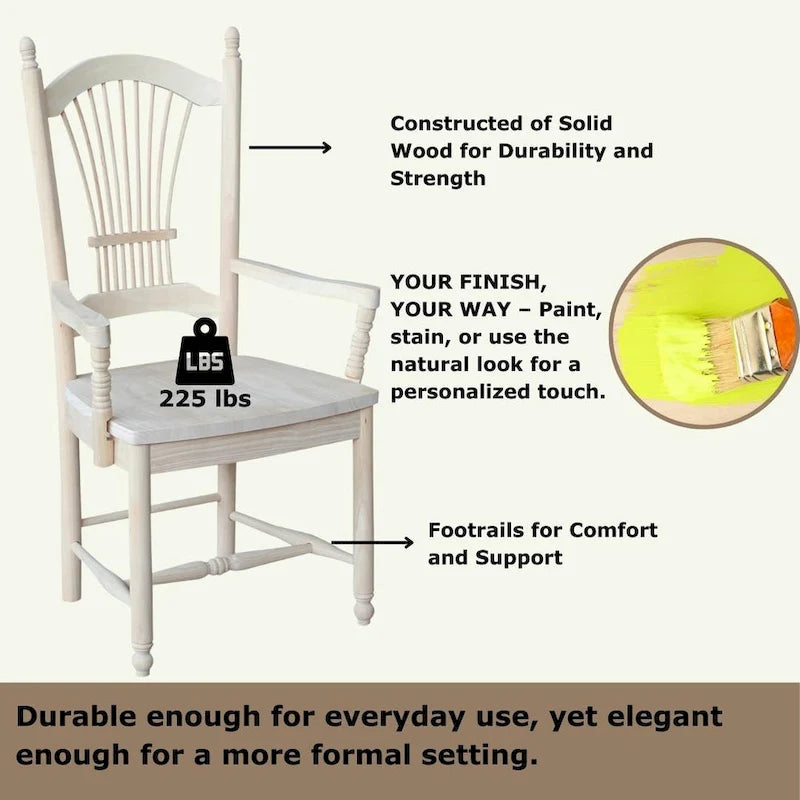 International Concepts Sheafback Chair with Arms