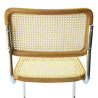 Breuer Chair Company Cesca Cane Dining Chair in Chrome and Honey Oak