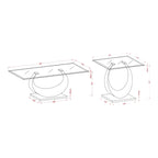 Heer Contemporary Silver 48-inch Glass Top U-shaped 2-Piece Coffee Table and End Table Set by Furniture of America