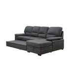 Werr Contemporary Faux Nabuck Fabric Sleeper Sectional with Storage Under Chaise by Furniture of America