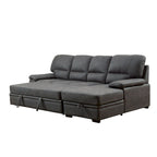 Werr Contemporary Faux Nabuck Fabric Sleeper Sectional with Storage Under Chaise by Furniture of America