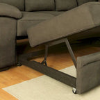 Werr Contemporary Faux Nabuck Fabric Sleeper Sectional with Storage Under Chaise by Furniture of America