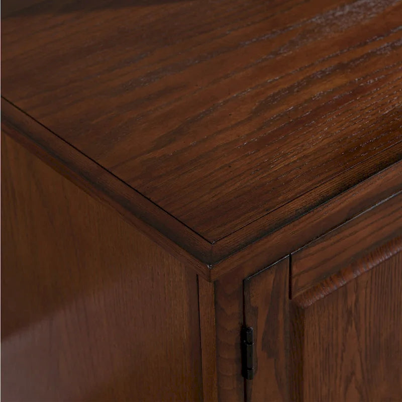 Leick Home 80360 Burnished Oak Leaded Glass TV Stand