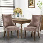 Wingback Upholstered Dining Chairs Set of 2, Fabric Side Dining Room Chairs, Living Room Chairs for Home Kitchen