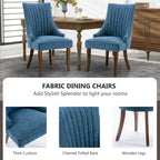 Wingback Upholstered Dining Chairs Set of 2, Fabric Side Dining Room Chairs, Living Room Chairs for Home Kitchen